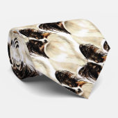 Waterverf Papillon Dog Pet Animal Art Stropdas (Opgerold)