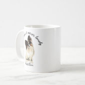 Waterverf Papillon Dog Pet Animal Koffiemok (Voorkant links)