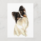 Waterverf Papillon Dog, Pet Briefkaart (Voorkant)