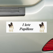 Waterverf Papillon Dog, Pet Bumpersticker (Op auto)