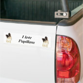 Waterverf Papillon Dog, Pet Bumpersticker (Op Truck)
