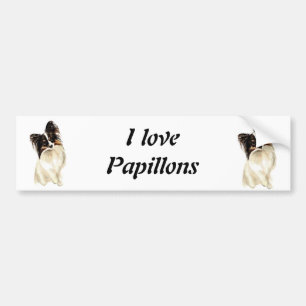 Waterverf Papillon Dog, Pet Bumpersticker