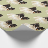 Waterverf Papillon Dog Pet Cute Animal Art Cadeaupapier (Hoek)