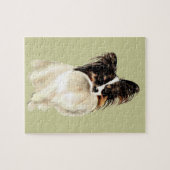 Waterverf Papillon Dog Pet Cute Animal Art Legpuzzel (Horizontaal)