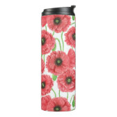 Waterverf paprika's floreel patroon thermische tum thermosbeker (Gedraaid links)