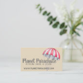 Waterverf Parachute Skydiving Visitekaartjes (Staand voorkant)