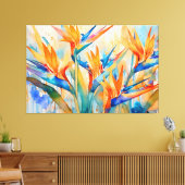 Waterverf paradijsvogel Tropical XL art Canvas Afdruk (Insitu (Woonkamer))
