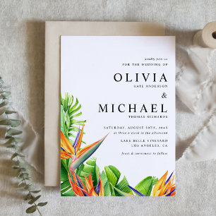 Waterverf Paradijsvogels QR Code Trouwen Kaart