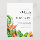 Waterverf Paradijsvogels QR Code Trouwen Uitnodiging Briefkaart (Voorkant)