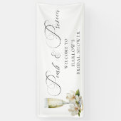 Waterverf Parels en Prosecco Bruidsdiner  Spandoek (Verticaal)