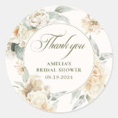 Waterverf parels en Prosecco Bruidsfeest cadeautje Ronde Sticker (Voorkant)