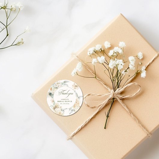 Waterverf parels en Prosecco Bruidsfeest cadeautje Ronde Sticker