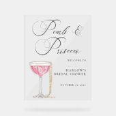 Waterverf Parels en Prosecco Vrijgezellenfeest Acryl Bord (Voorkant)