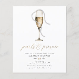 Waterverf Parels en Prosecco Vrijgezellenfeest Flyer