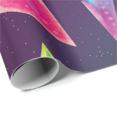 Waterverf Pareltjes Kleurrijke galaxkleuren Cadeaupapier (Rol Hoek)