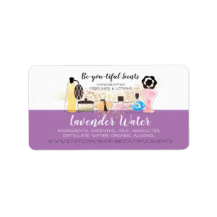 Waterverf parfumeflesjes gescent lotions sticker