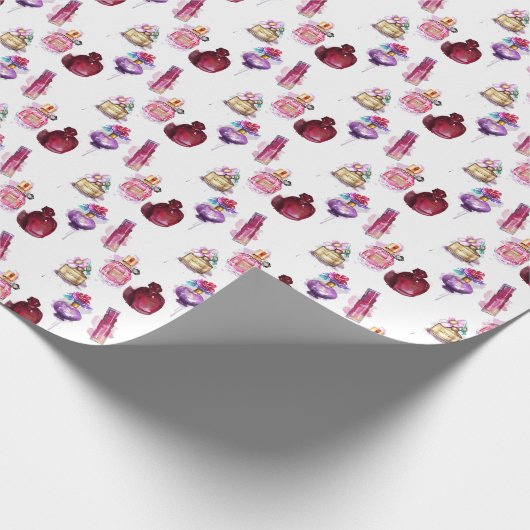 Waterverf parfumeflessen cadeaupapier (Hoek)