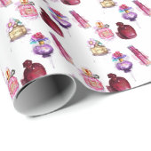 Waterverf parfumeflessen cadeaupapier (Rol Hoek)