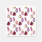 Waterverf parfumeflessen servet (Voorkant)