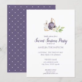 Waterverf parfumflesje Sweet Sixteen Verjaardag Kaart