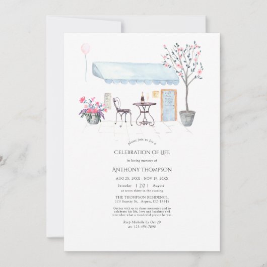 Waterverf Parijs: "De herdenking van het leven" Kaart (Voorkant)