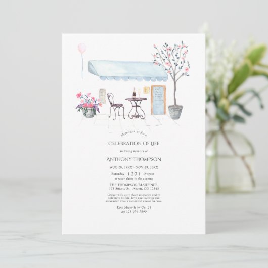 Waterverf Parijs: "De herdenking van het leven" Kaart (Staand voorkant)