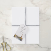Waterverf Parijs Frankrijk bruiloft Dank u Cadeaulabel (Met Touw)