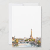 Waterverf Parijs Frankrijk Destination Wedding Save The Date (Achterkant)
