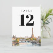 Waterverf Parijs Frankrijk Tafelnummer (Staand voorkant)