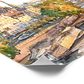 Waterverf Parijs Frankrijk Wedding Seating Chart Poster (Hoek)