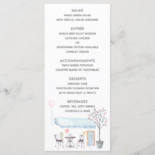 Waterverf Parijs Huwelijksmenu Menu