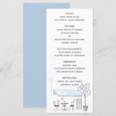 Waterverf Parijs Huwelijksmenu Menu (Voorkant / Achterkant)