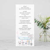 Waterverf Parijs Huwelijksmenu Menu (Staand voorkant)