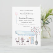 Waterverf Parijs thema Trouwkaart Kaart (Staand voorkant)