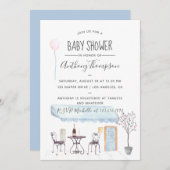 Waterverf Parijs - uitnodiging voor het Baby showe (Voorkant / Achterkant)