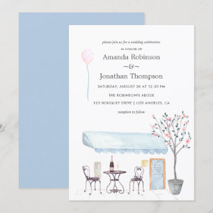 Waterverf Parijs - uitnodiging voor huwelijk