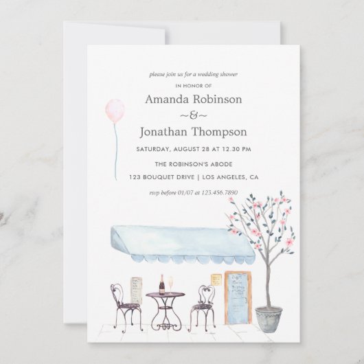 Waterverf Parijs - uitnodiging voor weddenschappen (Voorkant)