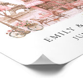 Waterverf Paris Cafe Baby shower Cadeaus & Kaarten Poster (Hoek)