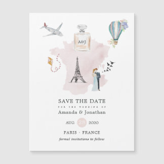Waterverf Paris Destination Wedding Monogram