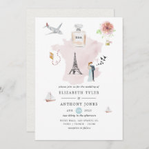 Waterverf Paris Destination Wedding Monogram