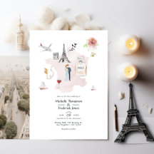 Waterverf Paris Destination Wedding Monogram
