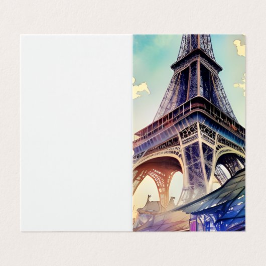 Waterverf Paris Effel Tower Visitekaartje (Buitenkant ongevouwen)