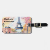  Waterverf Paris Eiffeltoren Stijlvol Bagagelabel (Voorkant horizontaal)
