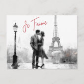 Waterverf Paris Je T'aime Valentijnsdag Feestdagenkaart (Voorkant)