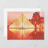 Waterverf Paris Louvre Museum Briefkaart (Voorkant / Achterkant)