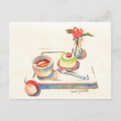 Waterverf Paris Macaron Briefkaart (Voorkant)