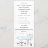 Waterverf Paris Wedding Ceremony Programme Programmakaart (Voorkant)