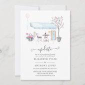 Waterverf Paris Wedding Update Kaart (Voorkant)