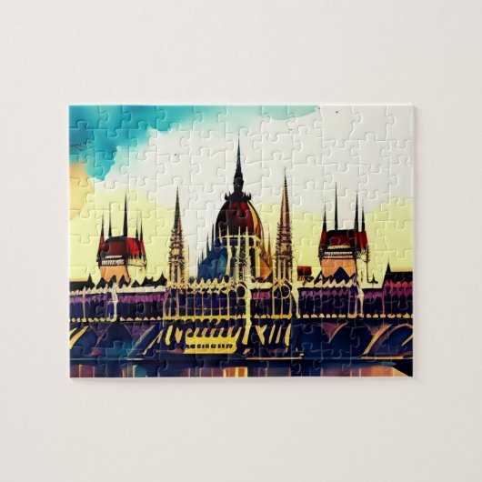 Waterverf Parlement van Boedapest Legpuzzel (Horizontaal)