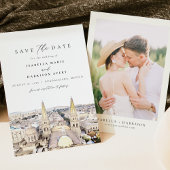 Waterverf Paros Griekenland Skyline Save the Date Kaart